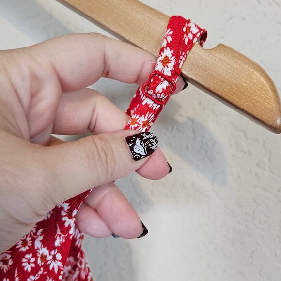 Madewell V-Neck Cami Tank Floral Red Ditzy Women's Size 2 Summer Casual Vacation - Picture 5 of 9